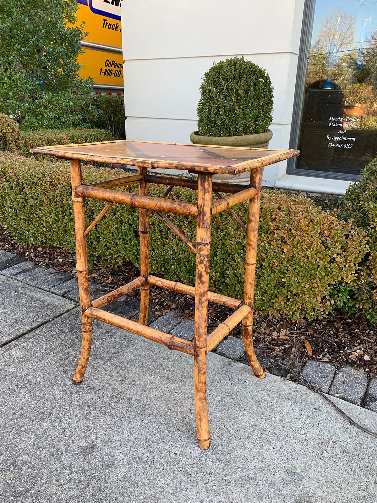 Late 19th-Early 20th Century Bamboo Side Table 2