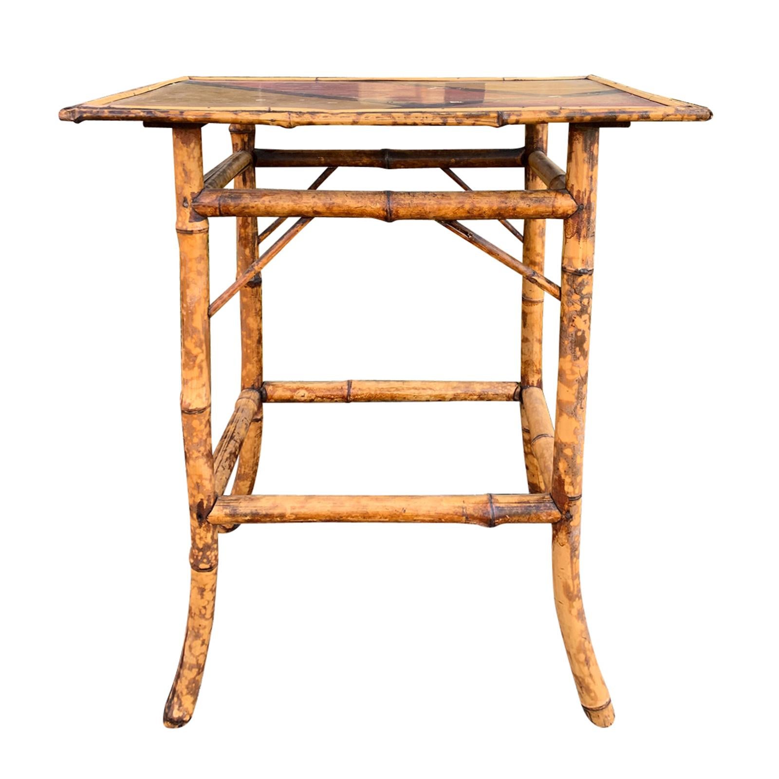 Late 19th-Early 20th Century Bamboo Side Table