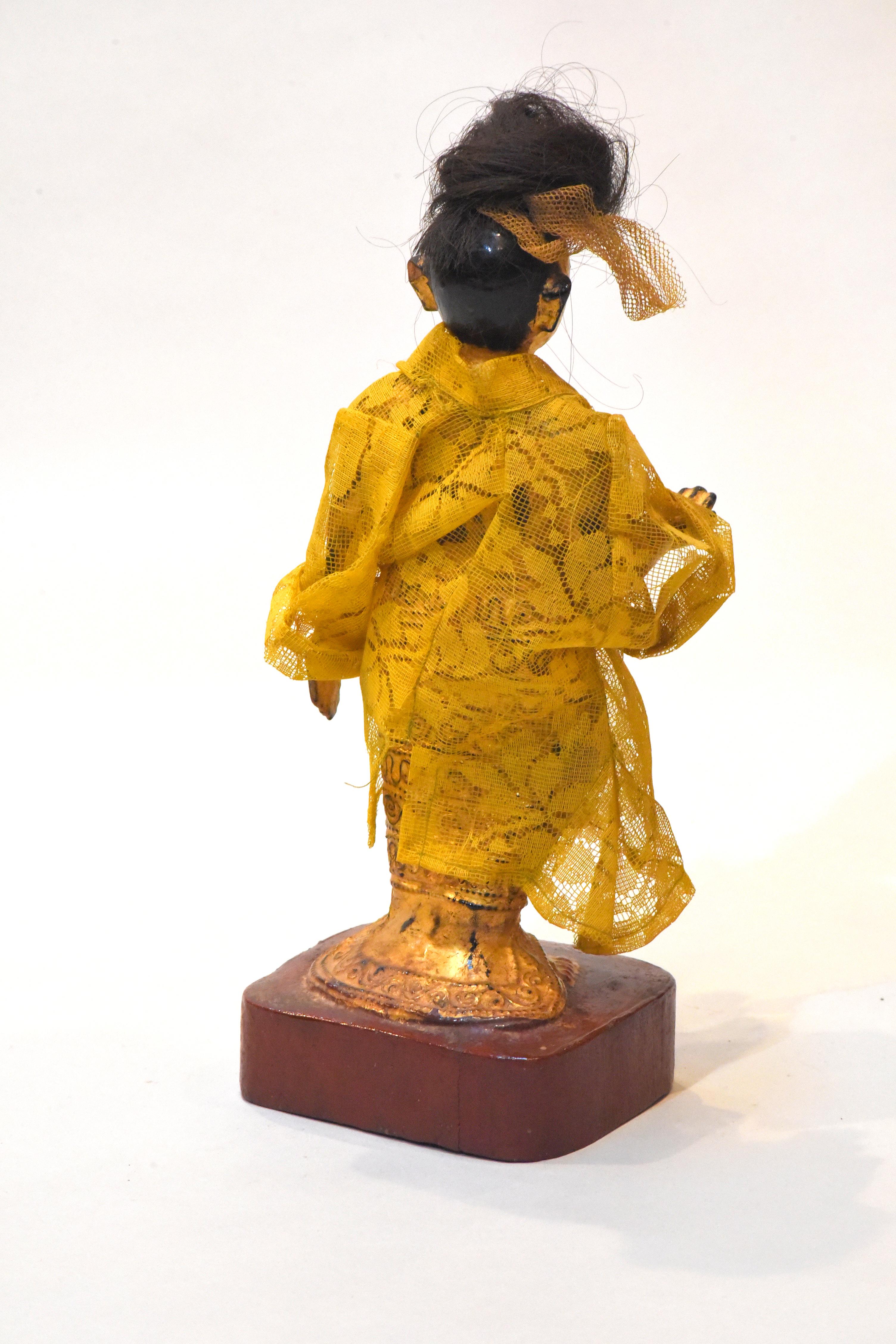 Folk Art Late 19th-Early 20th Century Burmese Nat-Pwe Standing Female Figure