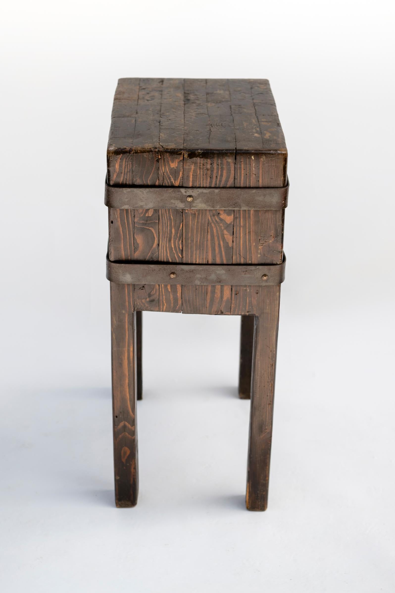 Fait main Fin 19ème début 20ème siècle Butching Block / Table de travail industrielle en vente