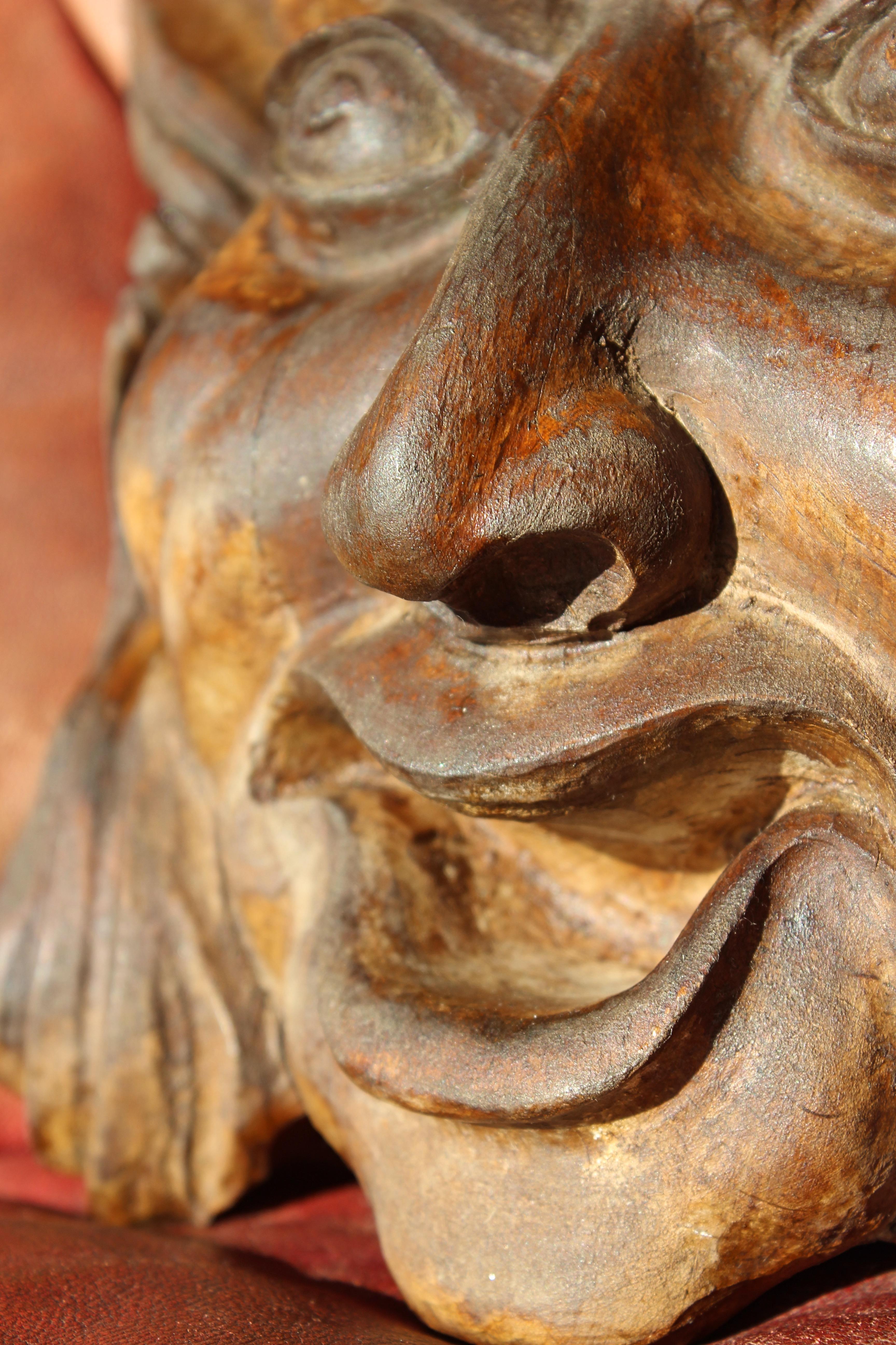 Fin 19e/début 20e siècle Masque de diable Hannya Noh sculpté Curio  Bon état - En vente à Lowestoft, GB