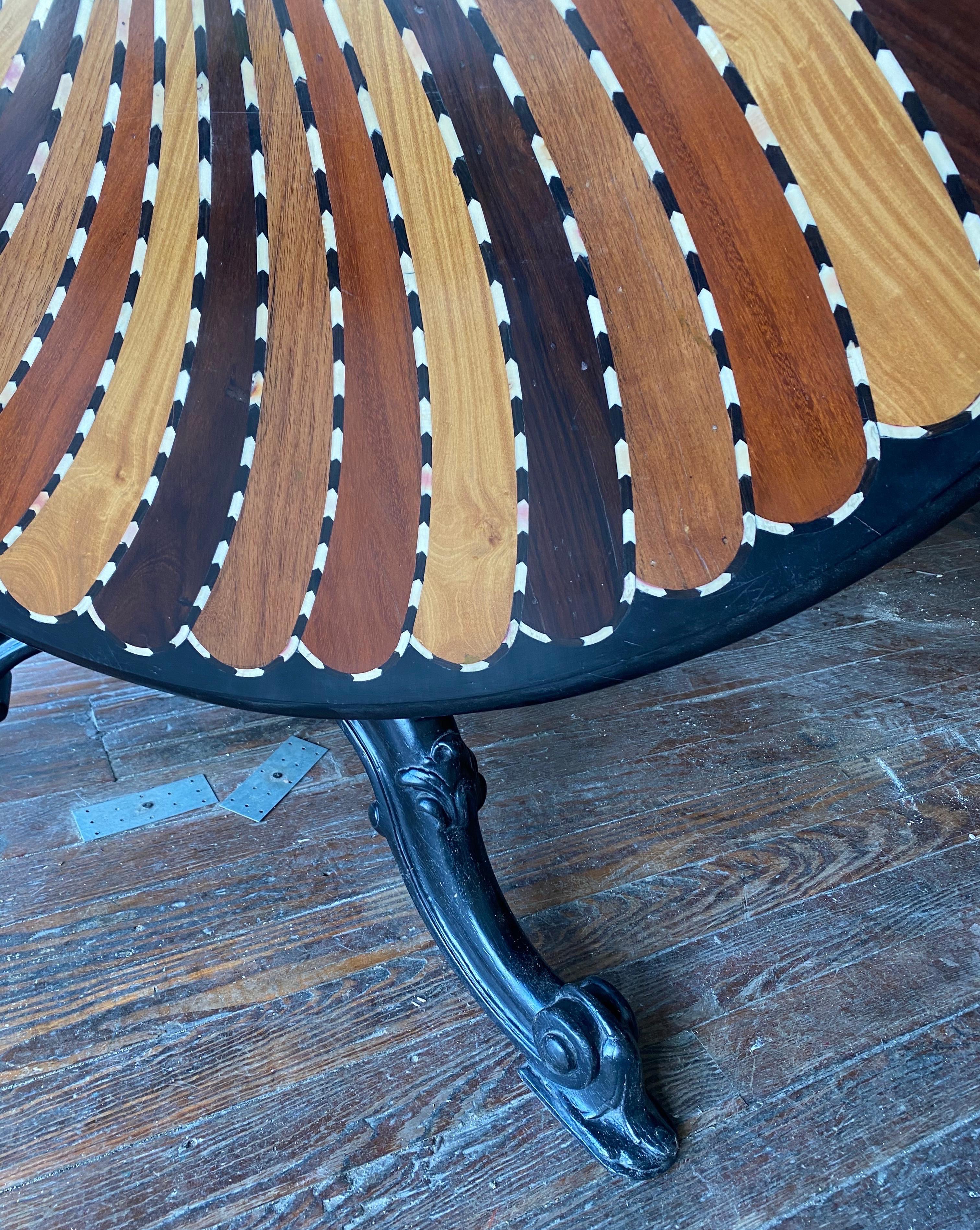 Late 19th- Early 20th Century Ceylonese Bone Inlaid Specimen Table For Sale 5