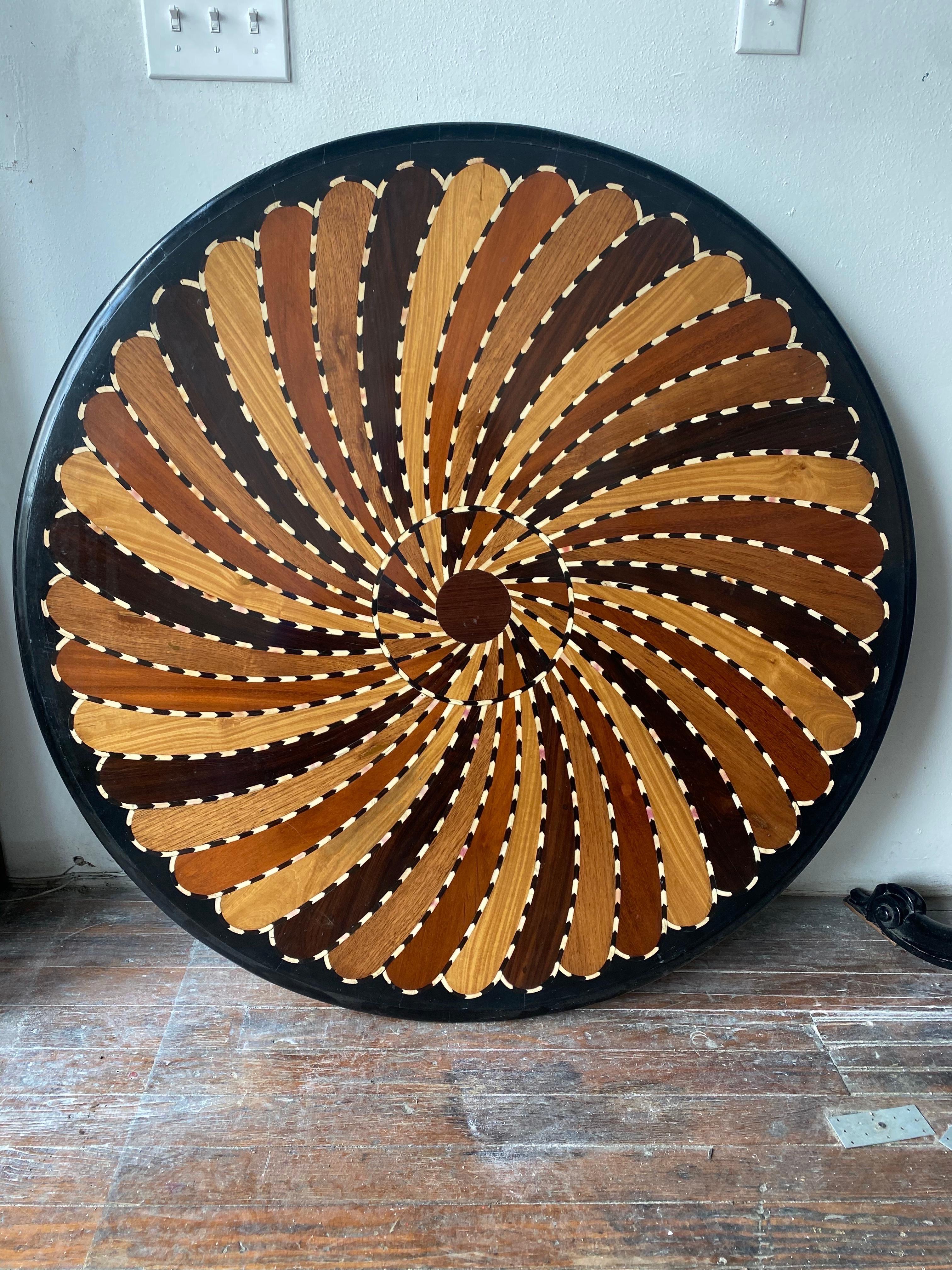 Late 19th- Early 20th Century Ceylonese Bone Inlaid Specimen Table In Good Condition For Sale In Charleston, SC