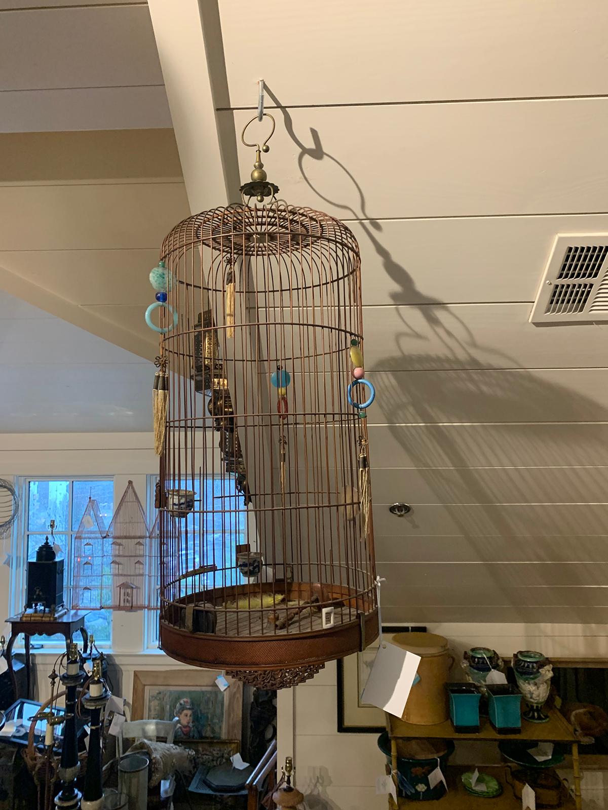 Late 19th-early 20th century Chinese hanging birdcage.