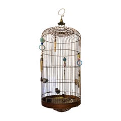 Antique Late 19th-Early 20th Century Chinese Hanging Birdcage