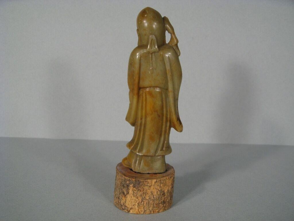 Late 19th/Early 20th Century Chinese Soapstone Sage Figurine -1Y43 4