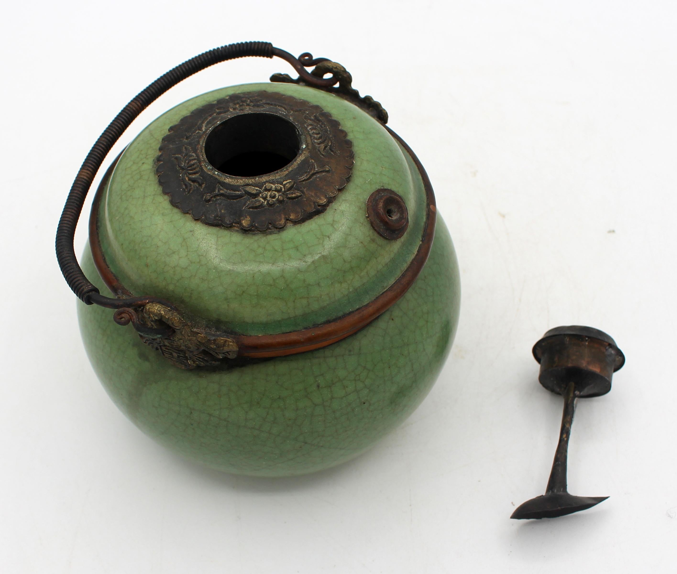 19th Century Late 19th-Early 20th Century Chinese Stoneware Opium Water Pot