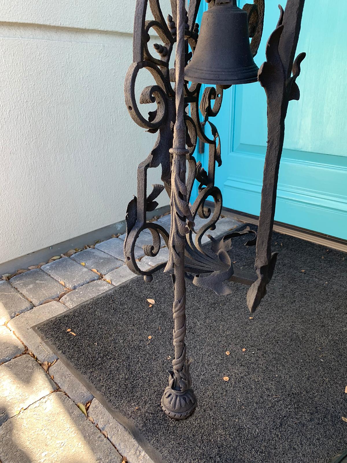 Late 19th-Early 20th Century Continental Handmade Iron Bell 2