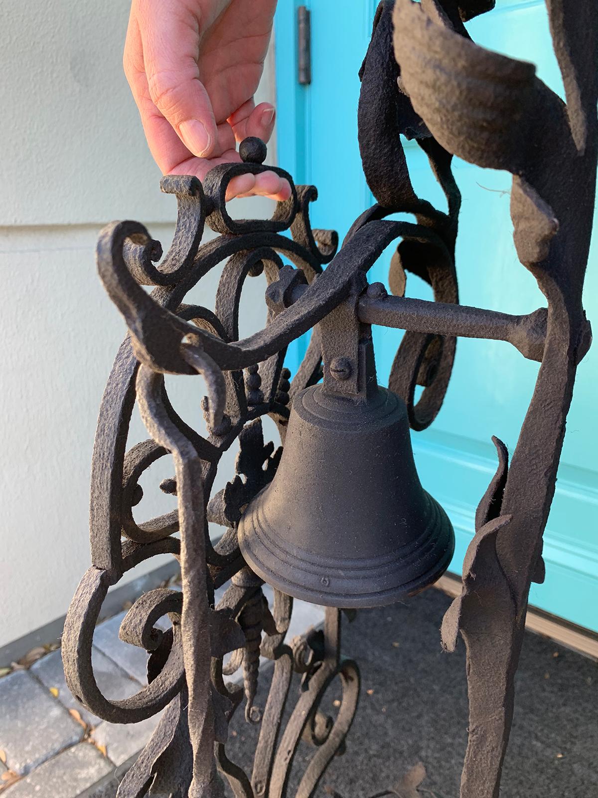 Late 19th-Early 20th Century Continental Handmade Iron Bell 3