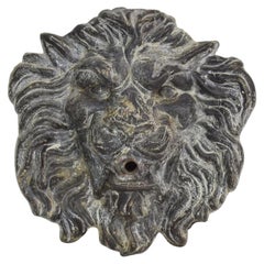 Late 19th-Early 20th Century English Lead Lion Fountain Head