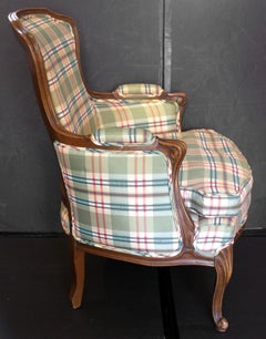 Late 19th - Early 20th Century French Bergere Walnut Arm Chair