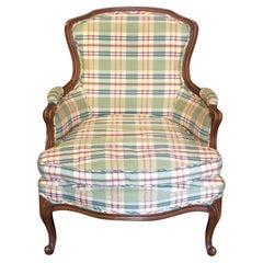 Late 19th - Early 20th Century French Bergere Walnut Arm Chair