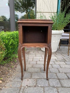 Late 19th-Early 20th Century French Louis XV Style Bedside Table, Inset Marble
