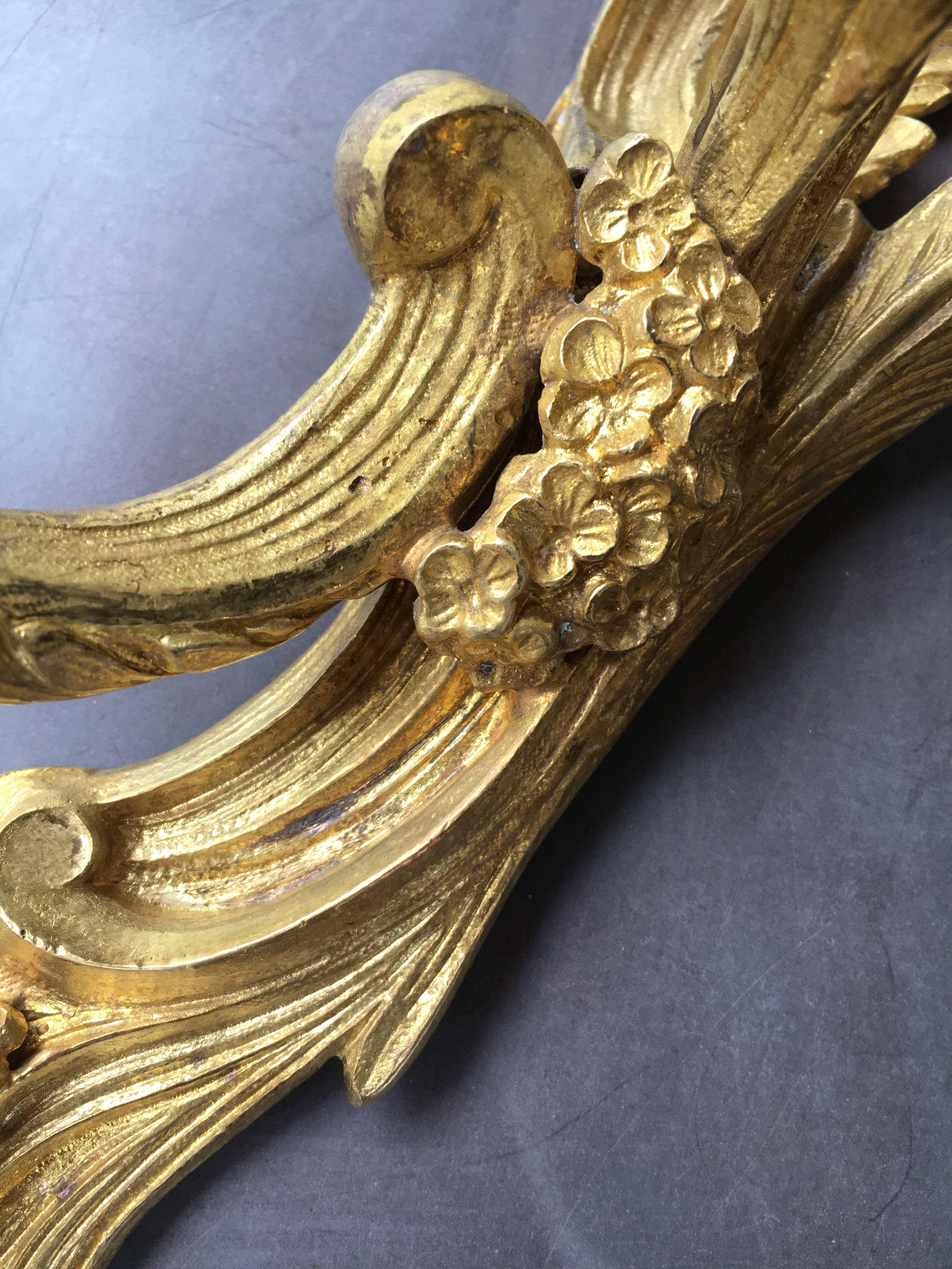 Late 19th Early 20th Century French Louis XV Style Gilt Bronze Sconces In Good Condition For Sale In Garrison, NY