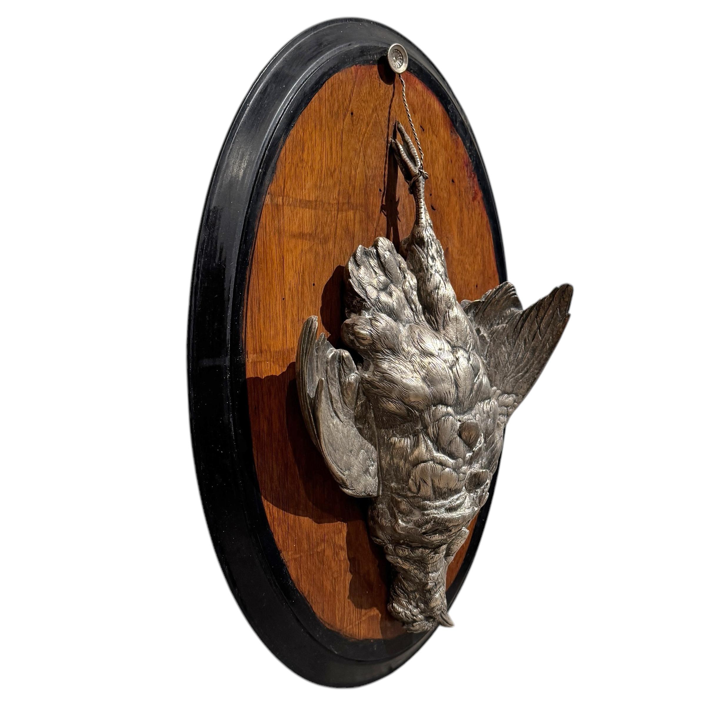 Country Late 19th/Early 20th Century German Grouse Hunt Plaque For Sale