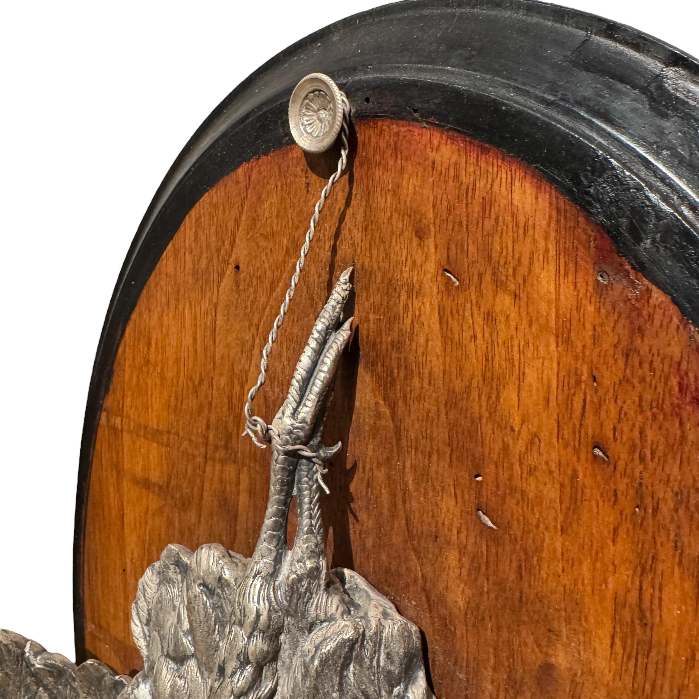 Silver Plate Late 19th/Early 20th Century German Grouse Hunt Plaque For Sale