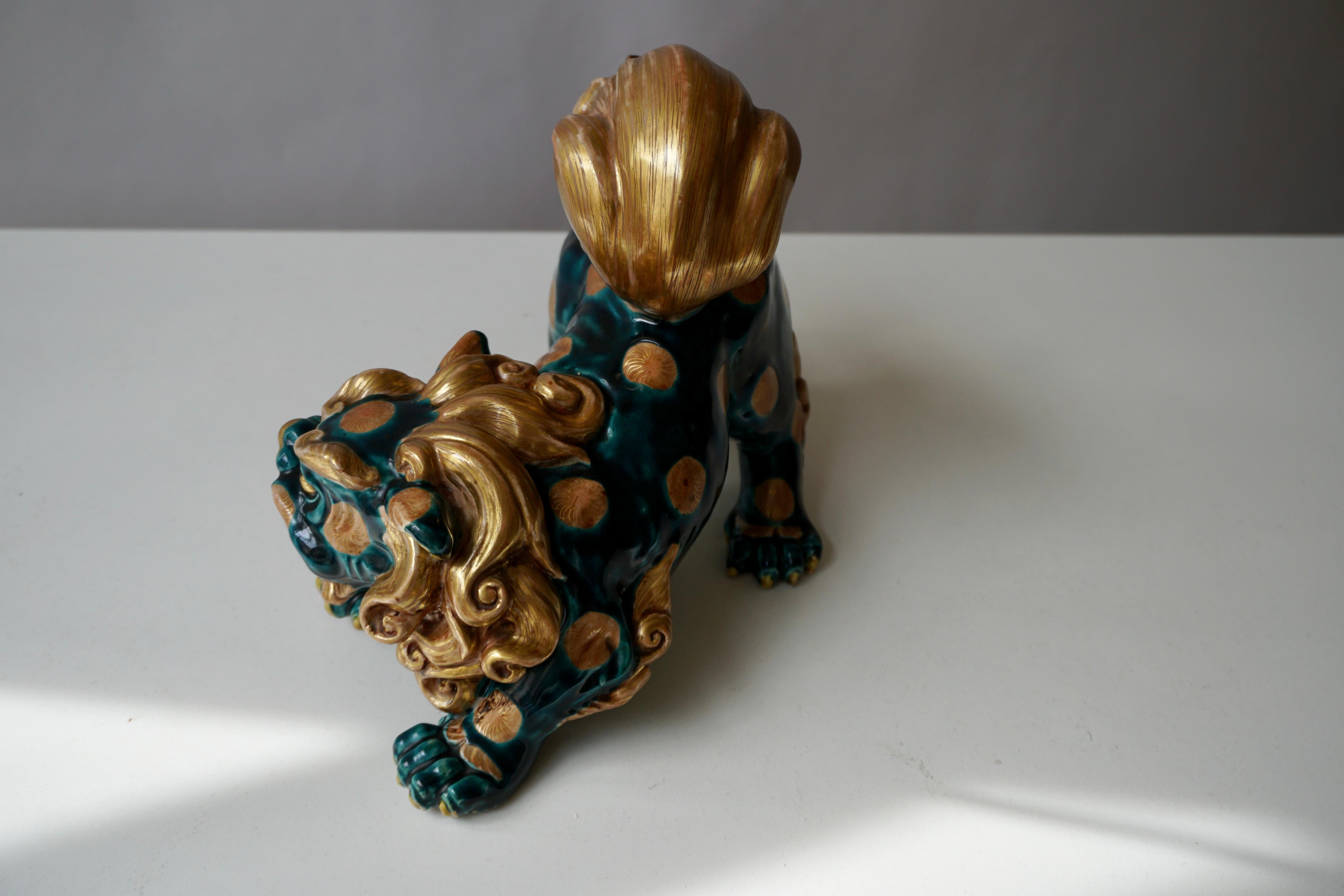 Glazed Porcelain Japanese Lion Foo Dog 2