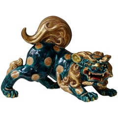 Glazed Porcelain Japanese Lion Foo Dog