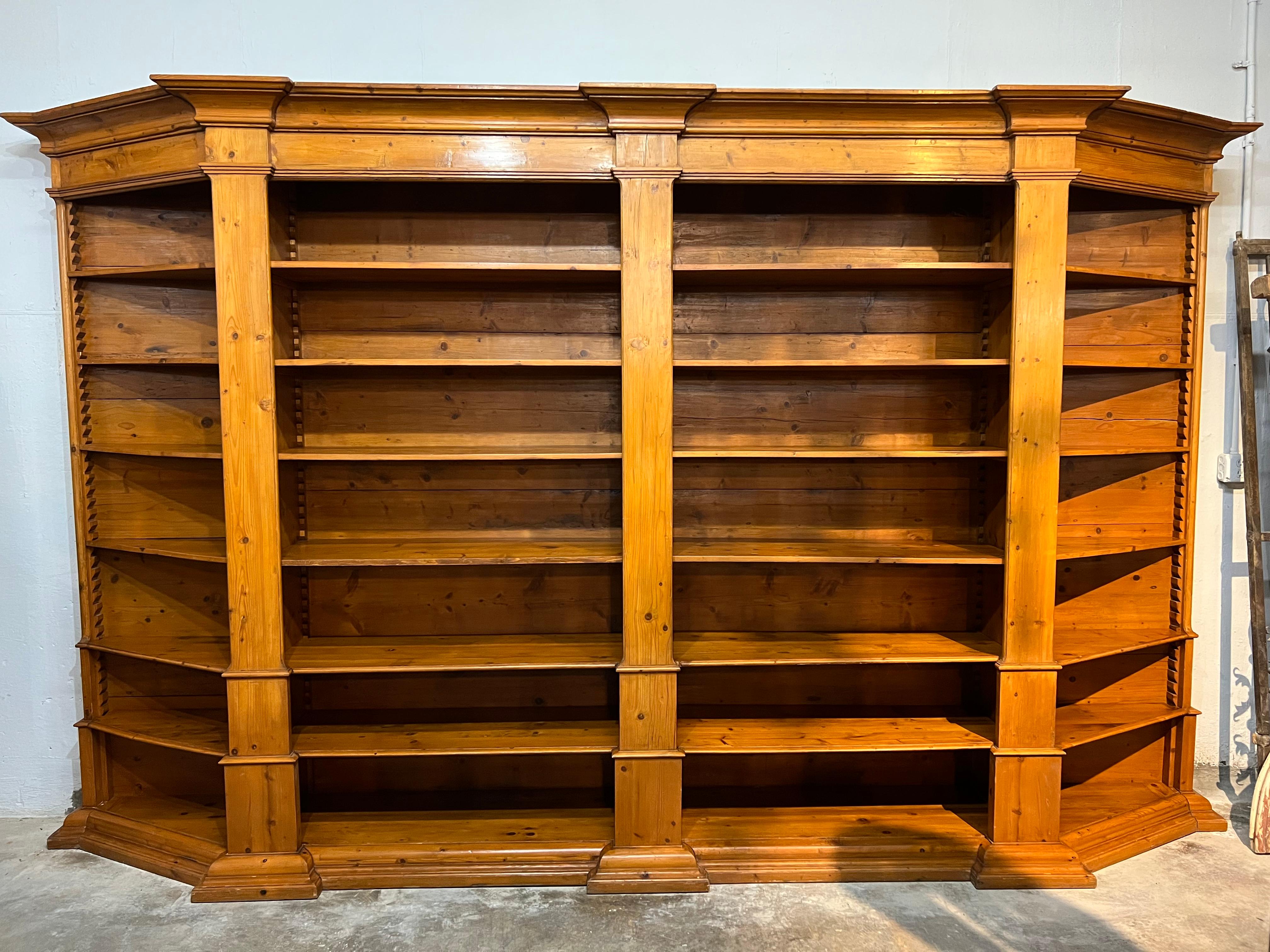 A very handsome, late 19th - early 20th century Bibliotheque - Bookcase from the Veneto region of Italy. Soundly constructed from richly stained pine. A wonderful display piece for not only books, but for art as well.