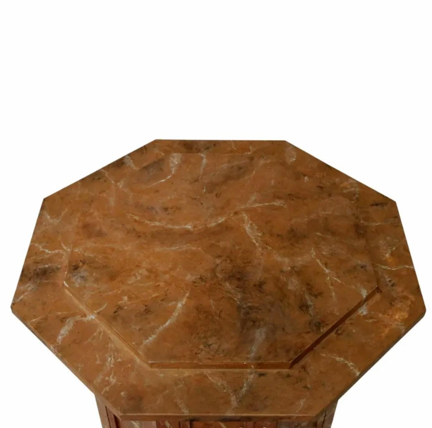 Hand-Crafted Late 19th/Early 20th Century Italian Neo-classical Marbleized Wood Pedestal