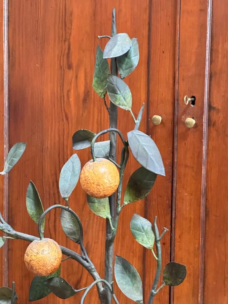 19th Century Late 19th – Early 20th Century Italian Tole-Peinte Model of an Orange Tree