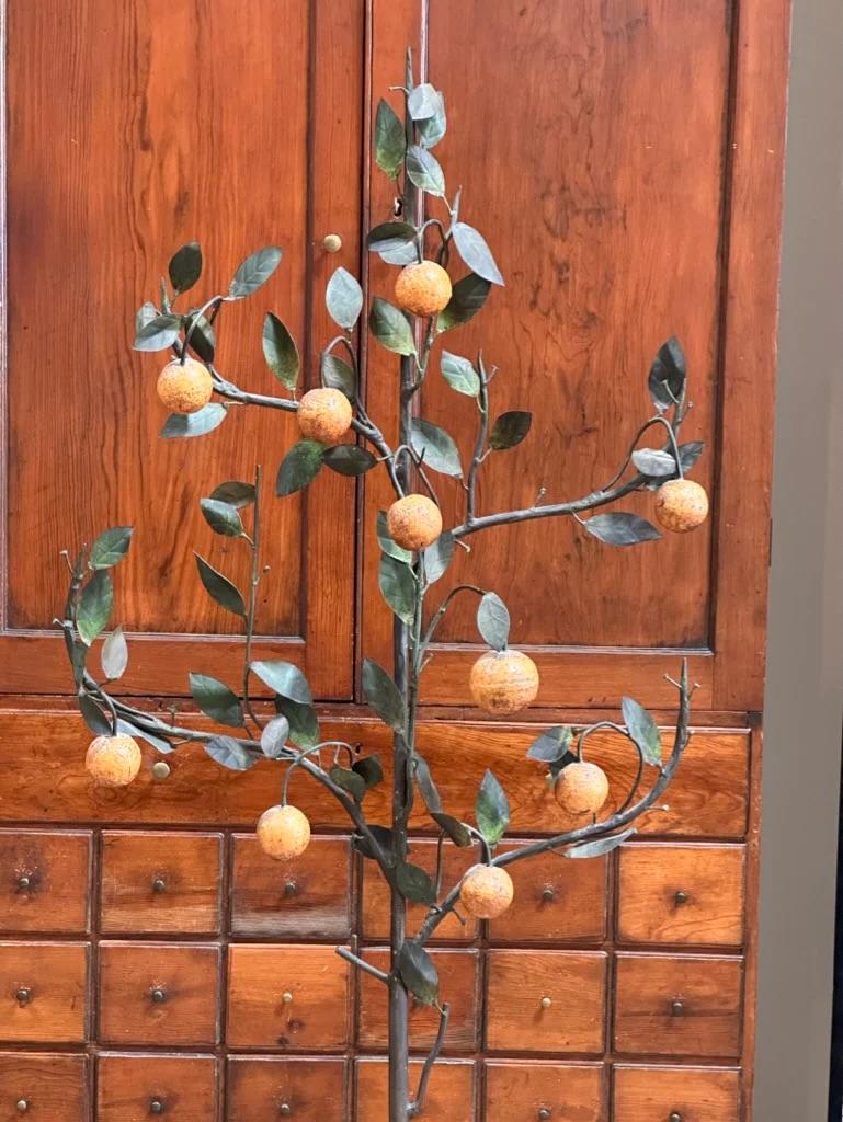 Metal Late 19th – Early 20th Century Italian Tole-Peinte Model of an Orange Tree