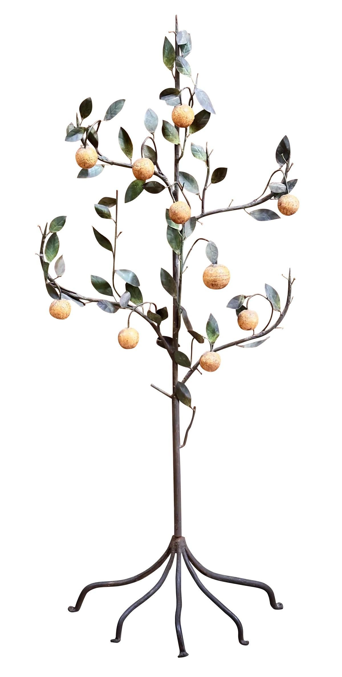 Late 19th – Early 20th Century Italian Tole-Peinte Model of an Orange Tree 3