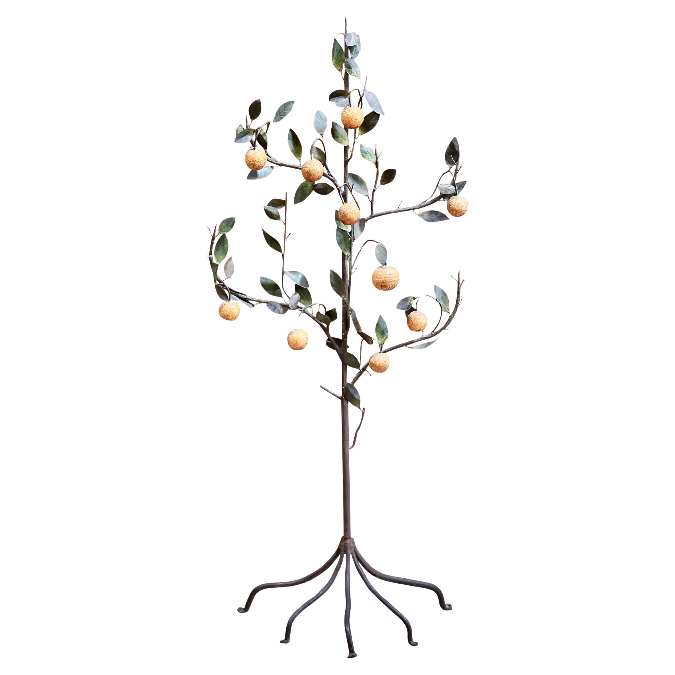 Late 19th – Early 20th Century Italian Tole-Peinte Model of an Orange Tree