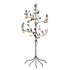 Late 19th – Early 20th Century Italian Tole-Peinte Model of an Orange Tree