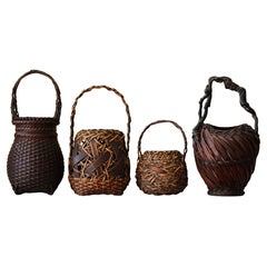Late 19th/Early 20th Century Japanese Ikebana Bamboo Baskets Late 19th/Early 20th Century Japanese Ikebana Bamboo Baskets