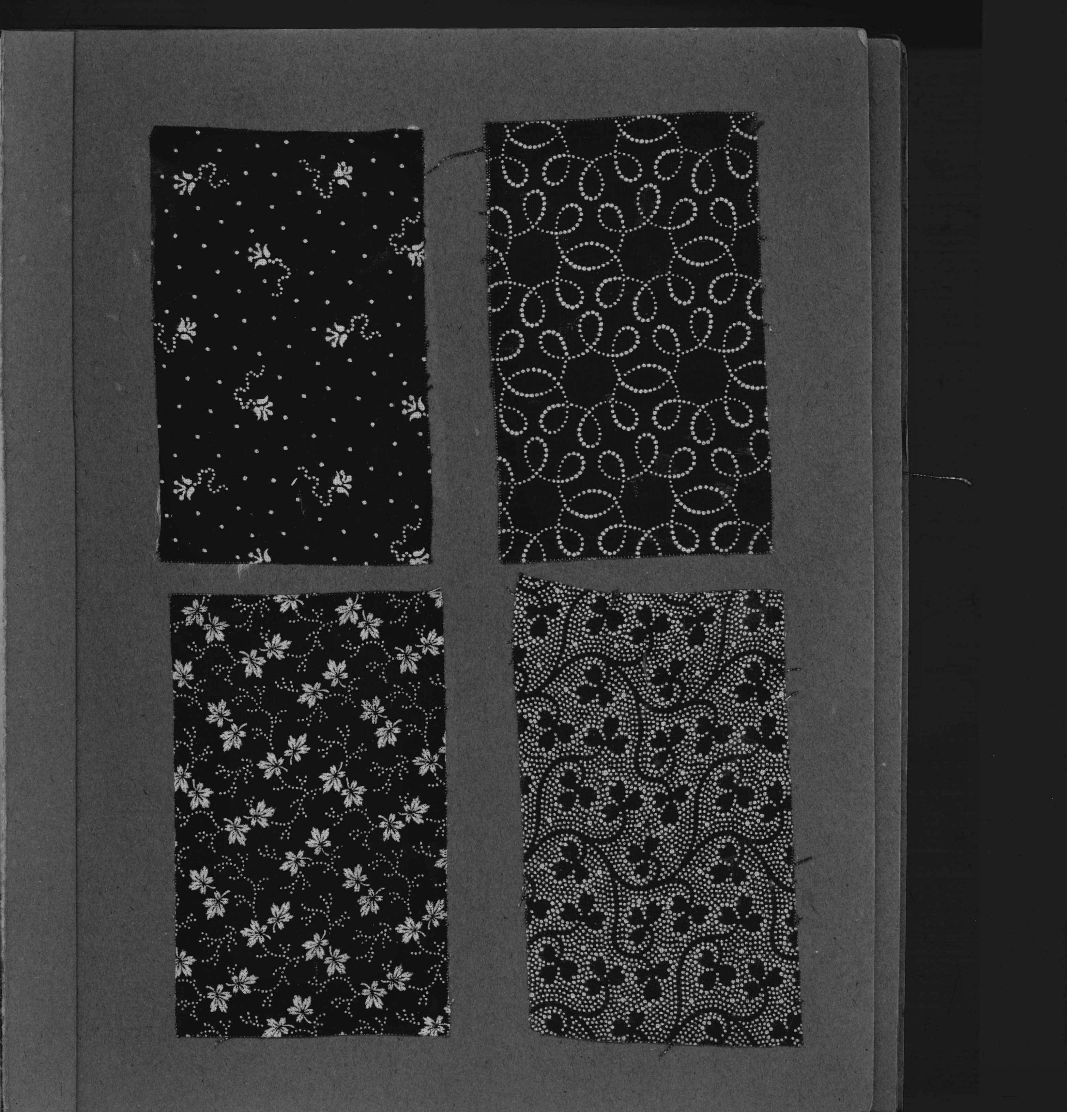 Data de alrededor de 1900 y es un álbum delicioso que contiene una colección de muestras de tejidos japoneses de algodón teñido conocidos como Komon. El komon era un diseño o estampado japonés basado en minúsculos dibujos muy pequeños que se