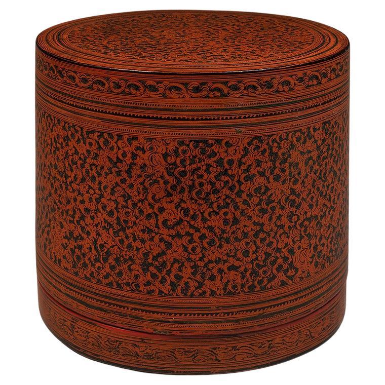 Late 19th Century Lacquer and Bamboo Betel Box, Burma For Sale
