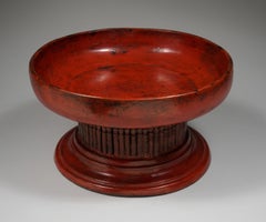 Late 19th/ early 20th Century Large Red Lacquer Offering Tray, Burma