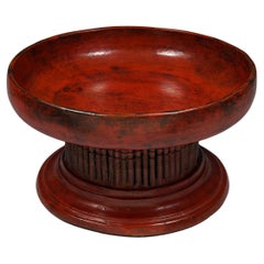 Late 19th/ early 20th Century Large Red Lacquer Offering Tray, Burma