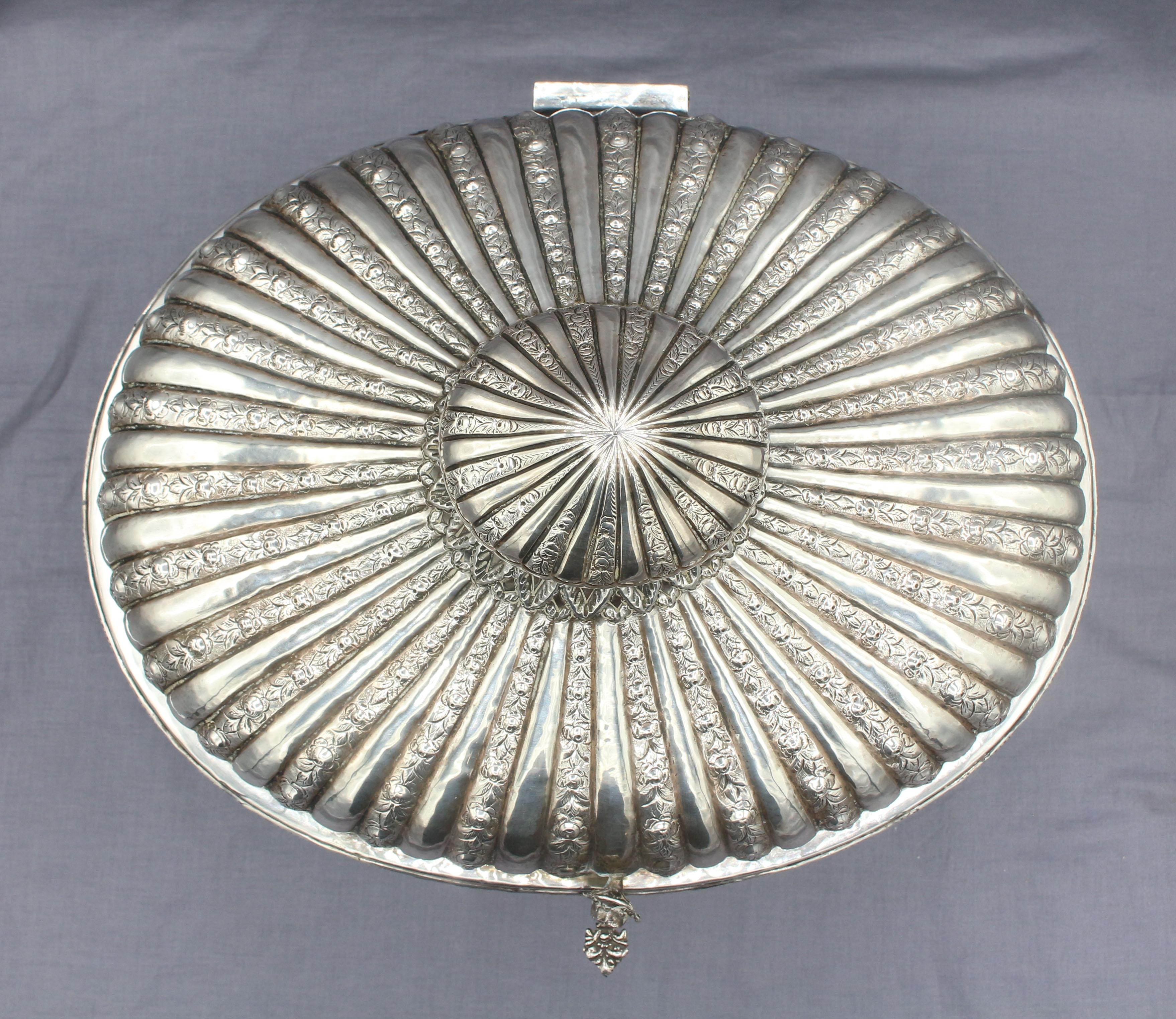 Late 19th-Early 20th Century Ottoman Empire Silver Jewelry Casket For Sale 1