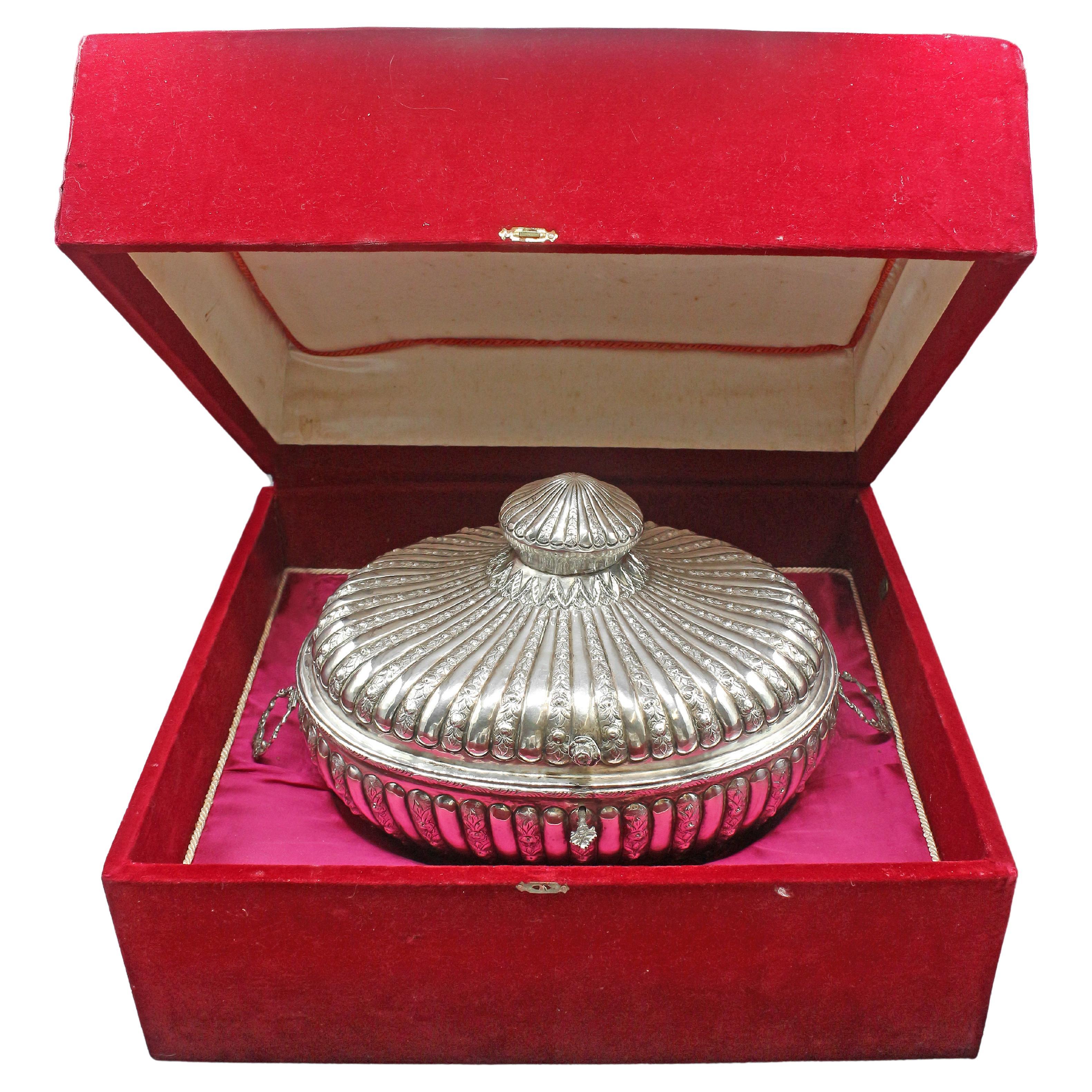 Late 19th-Early 20th Century Ottoman Empire Silver Jewelry Casket