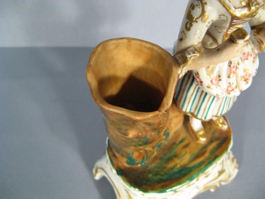 Empire Late 19th/Early 20th Century Parisian Porcelain Match Holder with Female -1Y23