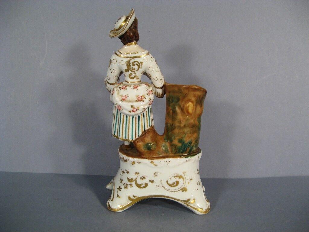 Late 19th/Early 20th Century Parisian Porcelain Match Holder with Female -1Y23 2