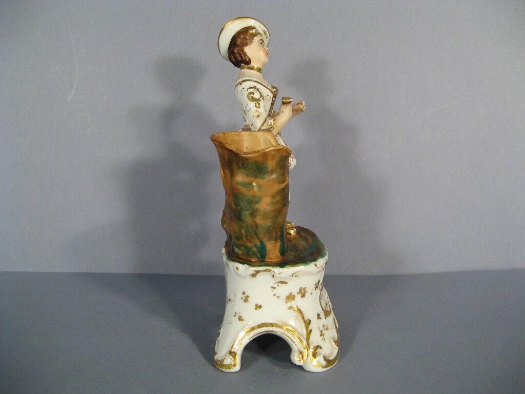 Late 19th/Early 20th Century Parisian Porcelain Match Holder with Female -1Y23 3