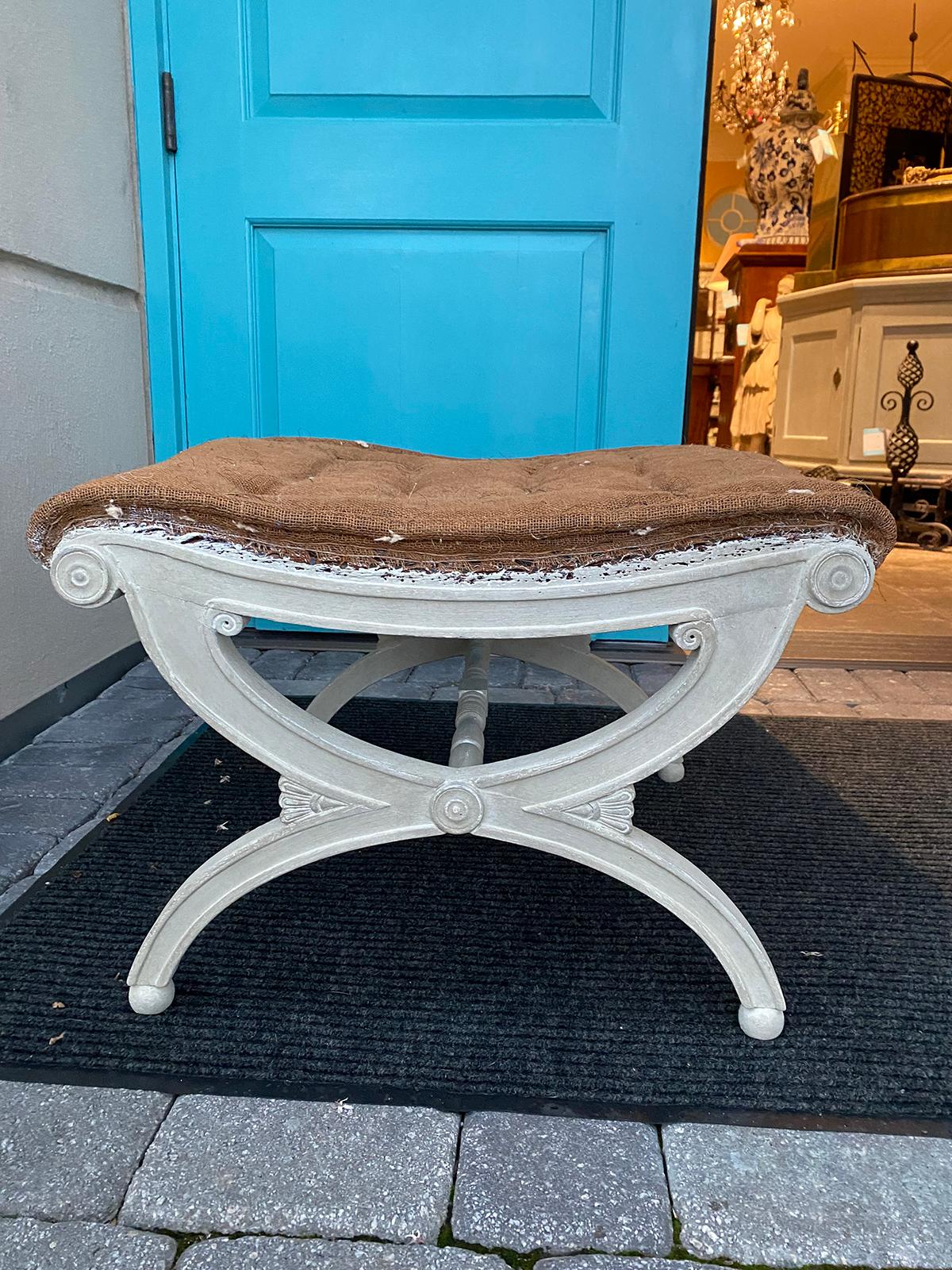 Late 19th-early 20th century Regency style painted bench, custom finish.