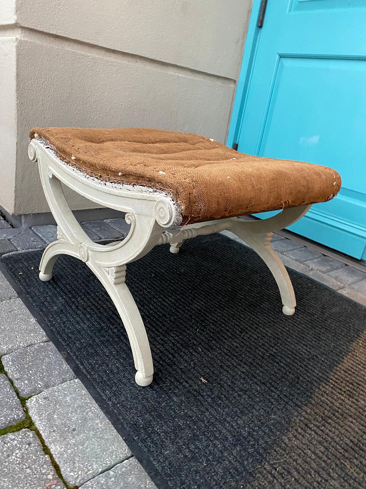 Late 19th-Early 20th Century Regency Style Painted Bench, Custom Finish In Good Condition In Atlanta, GA