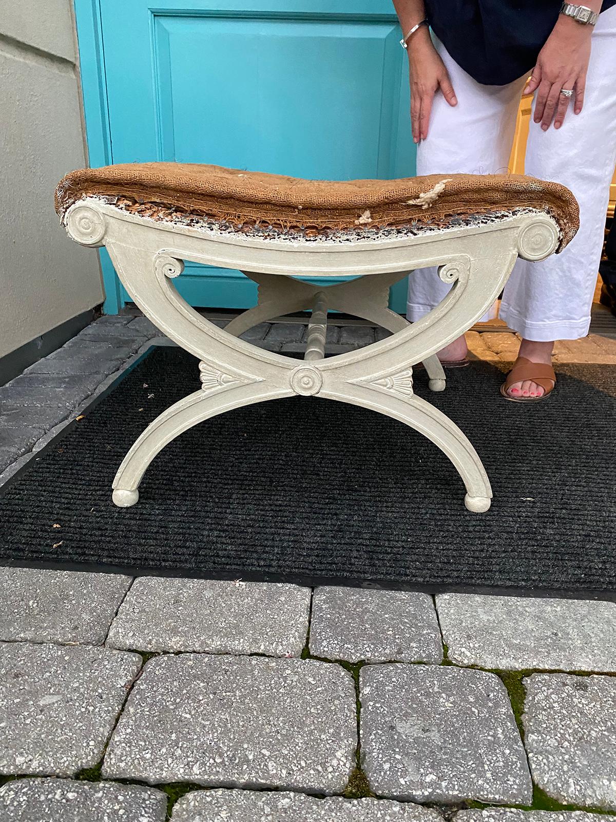 Late 19th-Early 20th Century Regency Style Painted Bench, Custom Finish 2