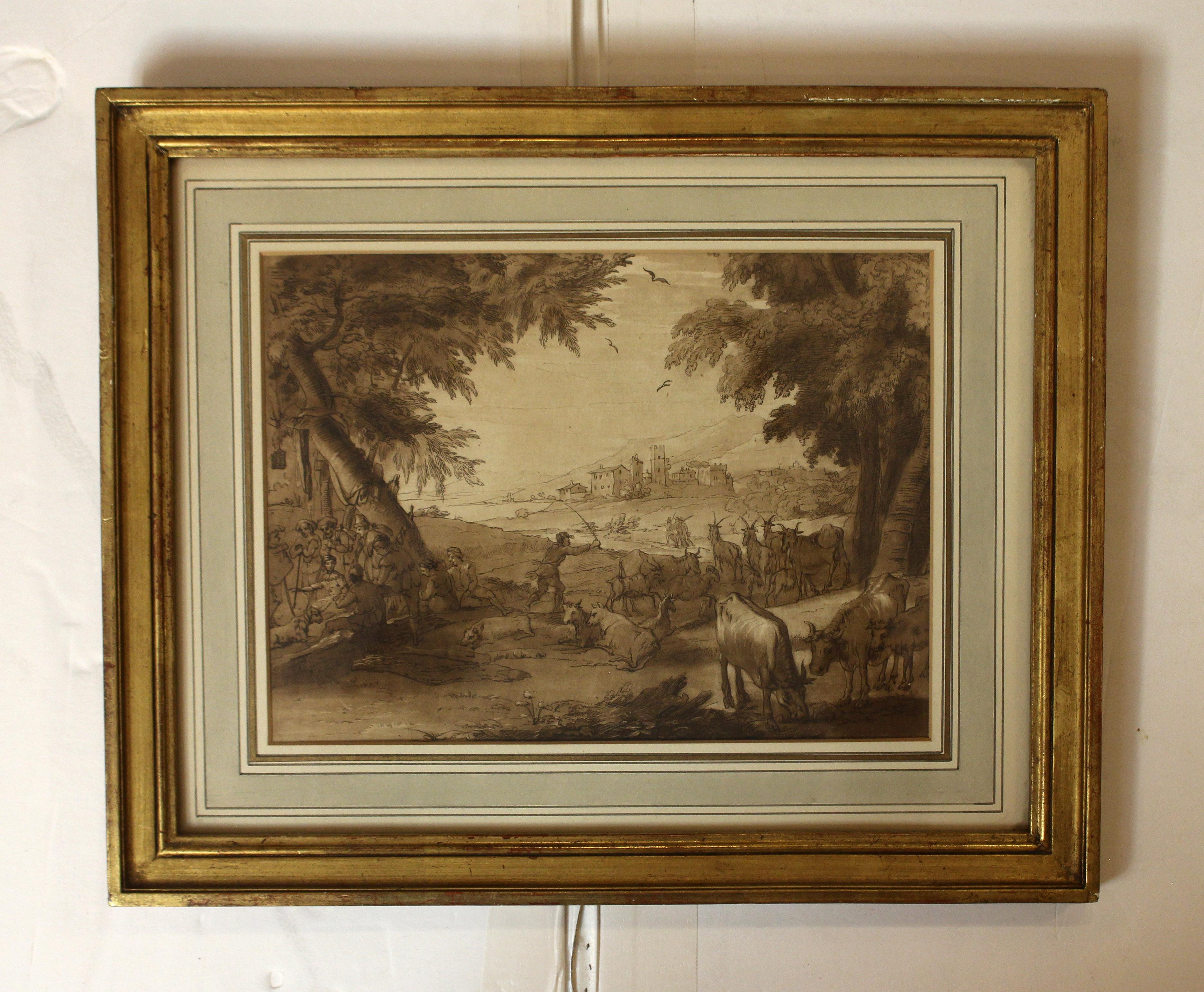 Romantic Late 19th-Early 20th Century Set of 4 Sepia Tone Mezzotints