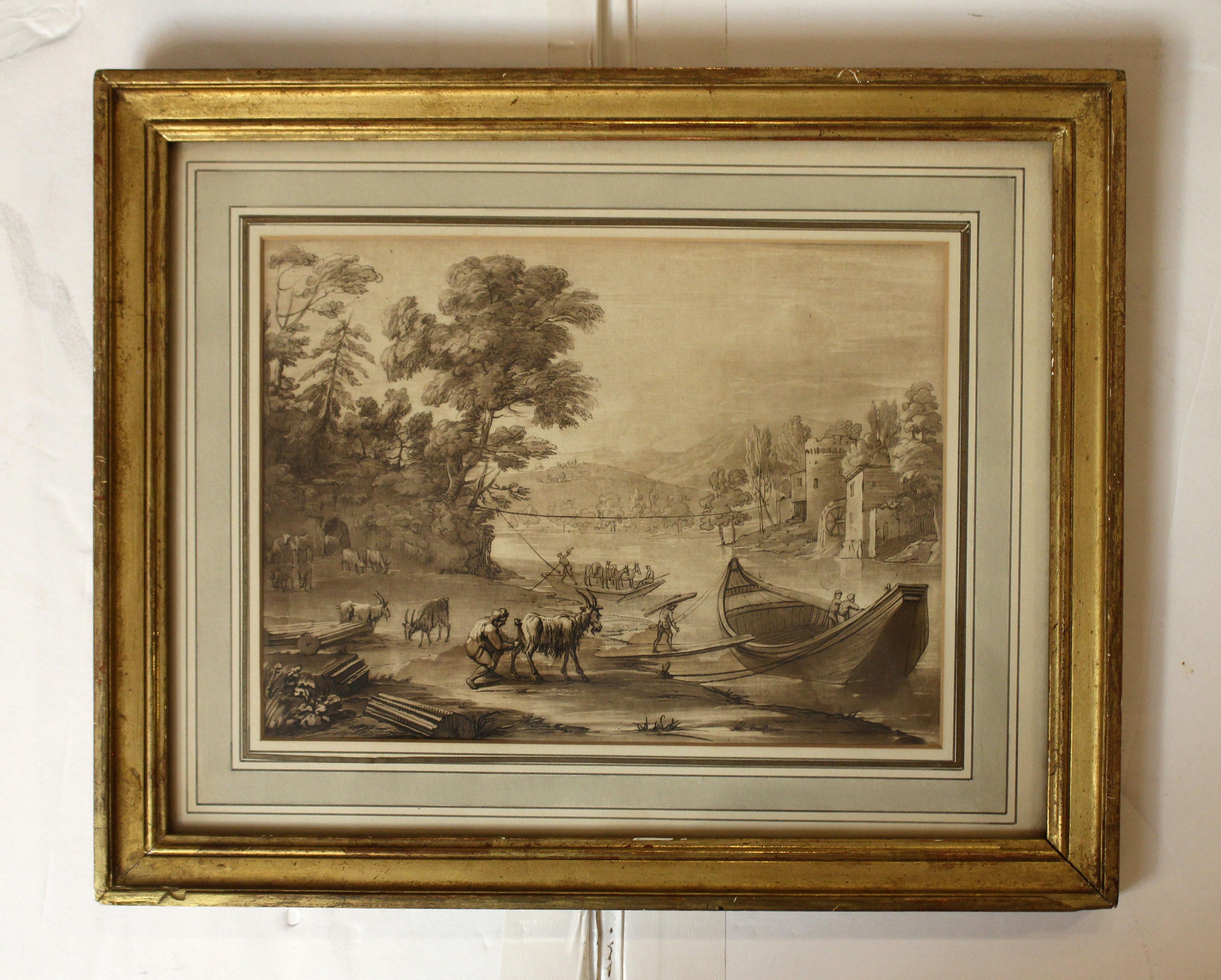 English Late 19th-Early 20th Century Set of 4 Sepia Tone Mezzotints