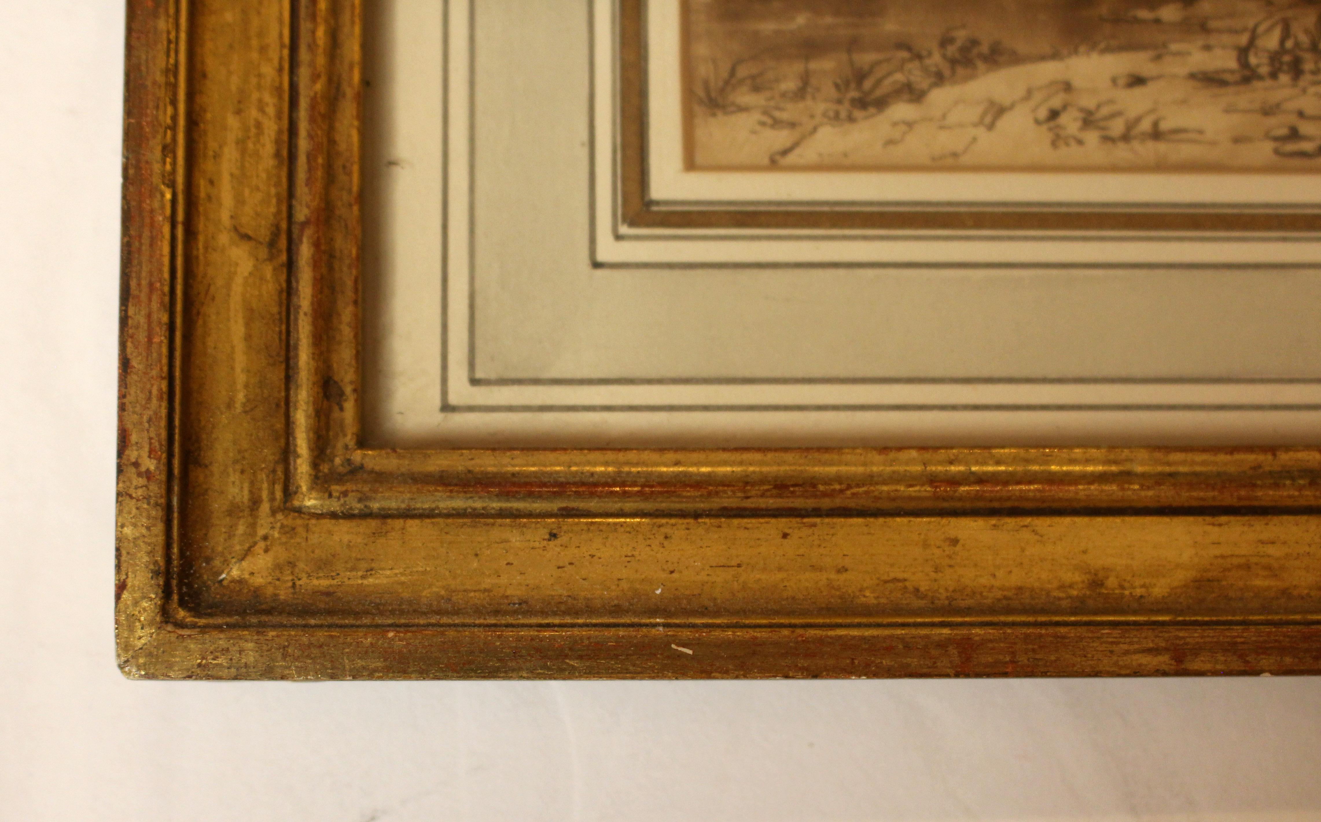 Late 19th-Early 20th Century Set of 4 Sepia Tone Mezzotints 1