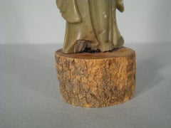 Late 19th/Early 20th Century Soapstone Oriental Dignitary Figurine -1Y42