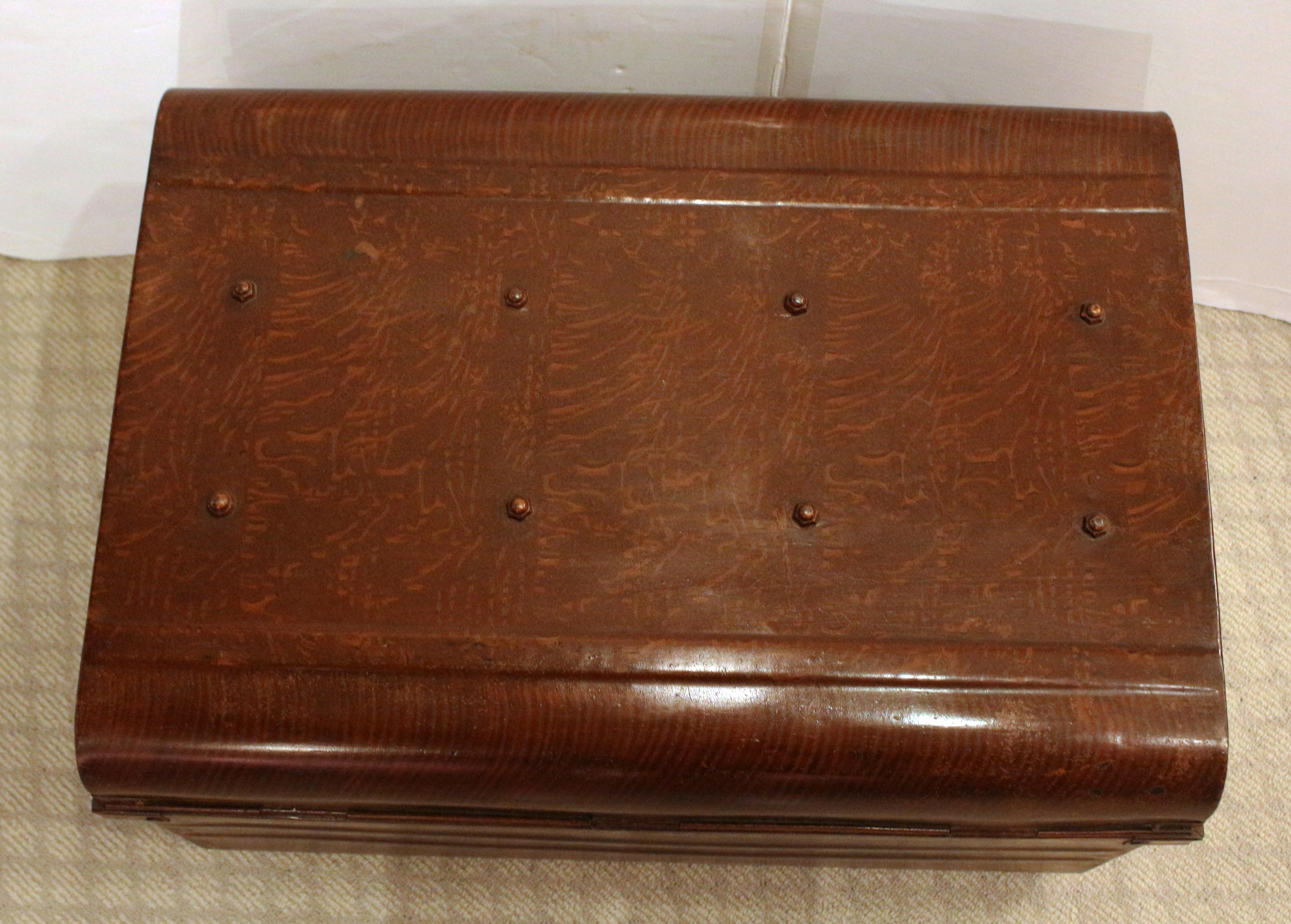 Late 19th-Early 20th Century Steel Trunk In Good Condition For Sale In Chapel Hill, NC