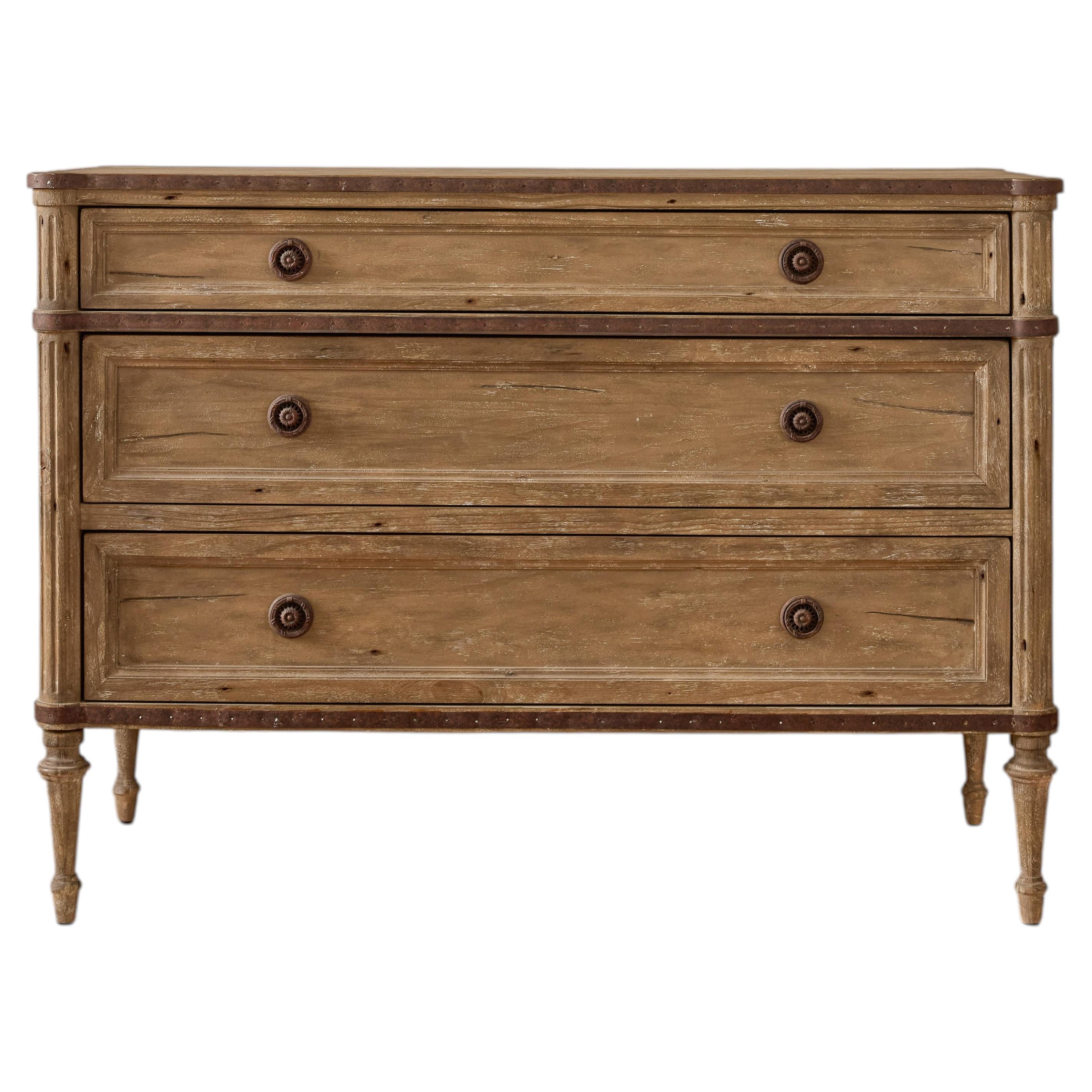 Late 19th–Early 20th Century Three‑Drawer Chest Console