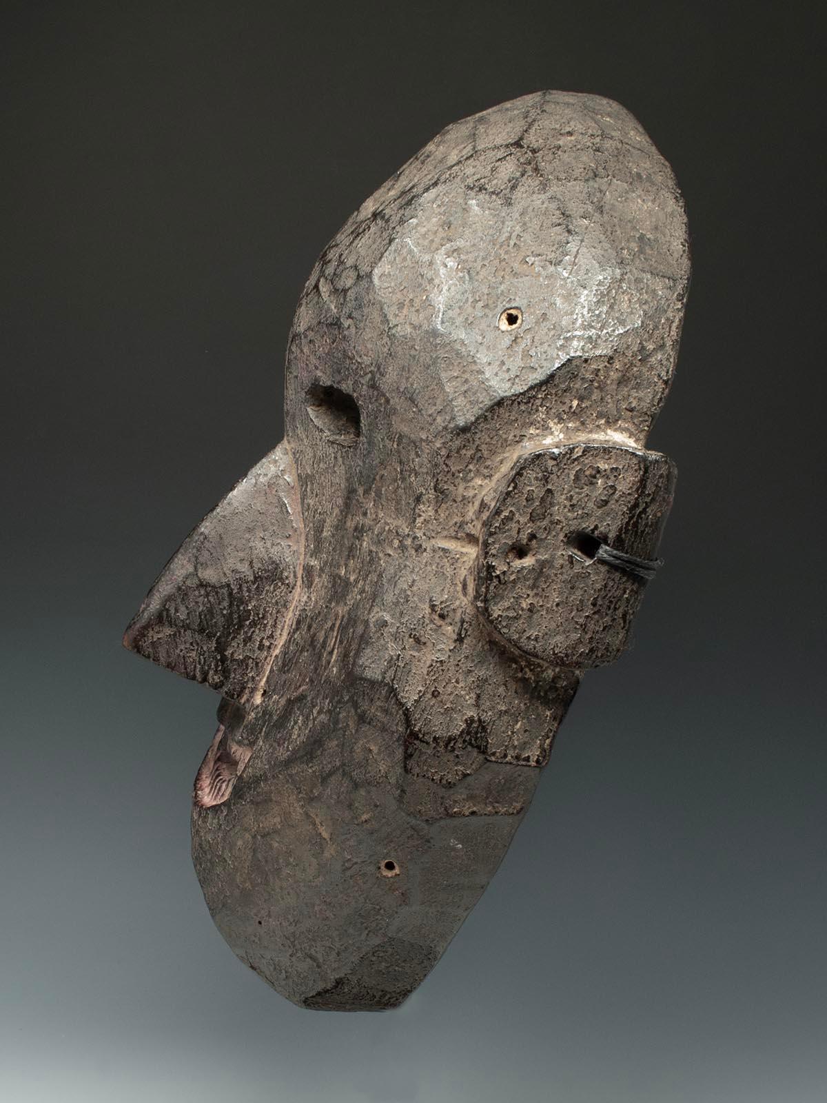 Hand-Carved Late 19th-Early 20th Century Tribal Mask, West Nepal For Sale