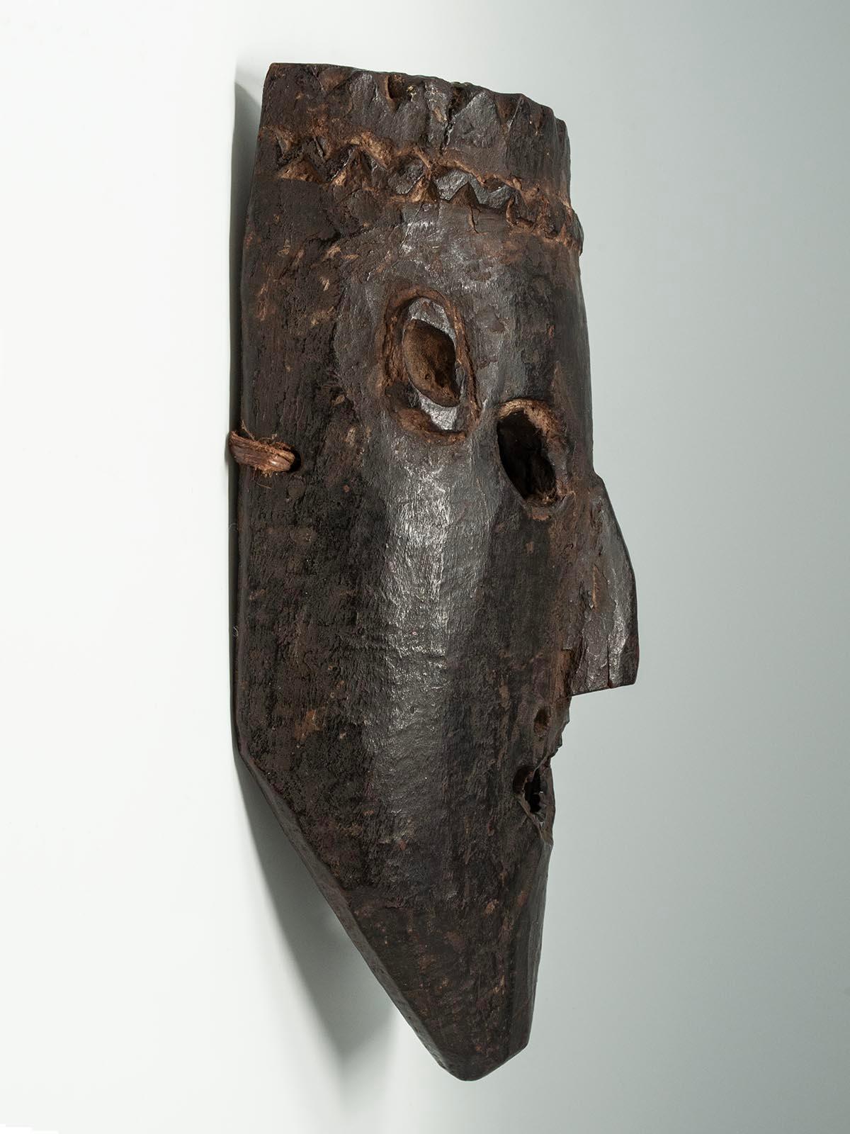 Hand-Carved Late 19th-Early 20th Century Tribal Mask, West Nepal For Sale